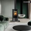 Wood Burning Steel Stove KRATKI ERIK Ø 150 5,5 kW Decorative Ceramics SERPENTINO
