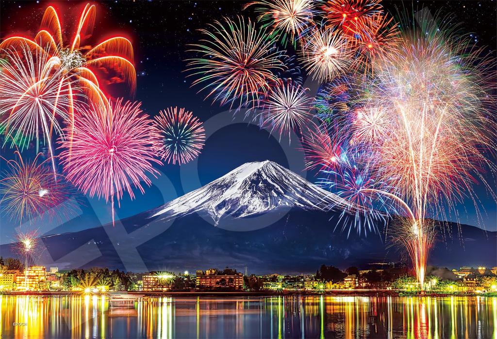 EPOCH jigsaw Japanese Lake Kawaguchi with Fuji and fireworks Yamanashi x 38 Includes and point 300-piece puzzle landscape, Mt. - (26 cm), 28-056s.
