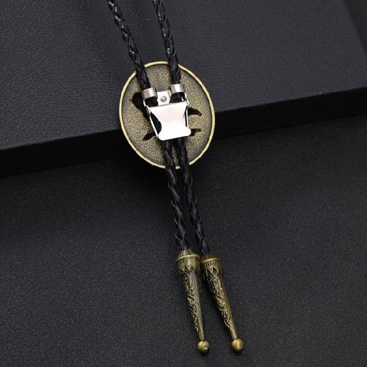 Elegant Bolo Tie with Enamel Eagle Pendant Adjustable Leather Cord Necktie Necklace for Artist and Business Professional