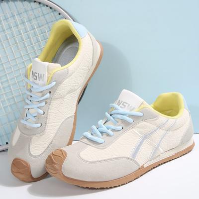 Mode Mode Mix Color Sneaker für Damen 2025 Buchstabenaufdruck Schnürschuhe Sportschuhe Frau All Match Rutschfest Leichte Schuhe Damen