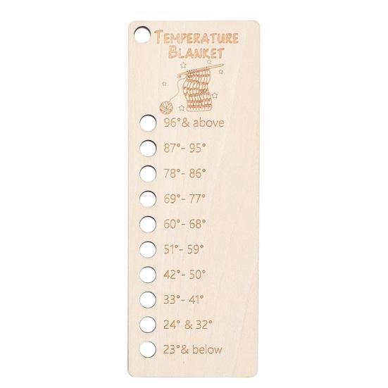 2Pcs Temperature Blanket Color Chart Knitting Crochet Projects Wool Organizer Blanket Planner Fahrenheit Celsius Wood Board Handmade Gift