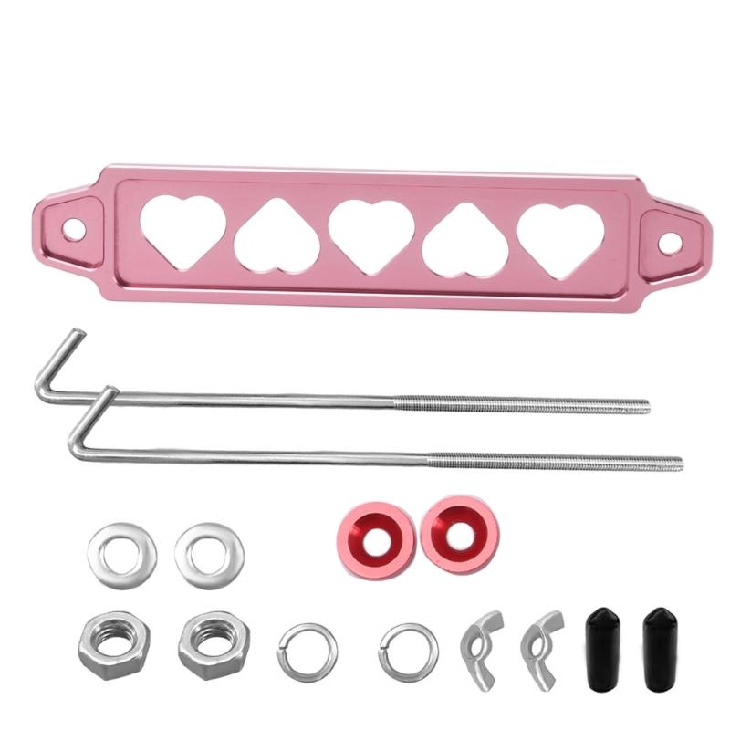 Anodized Metal Battery Hold Down Bracket Kit for Car or Motorcycle, Secure Battery Mounting Bars for Service Use