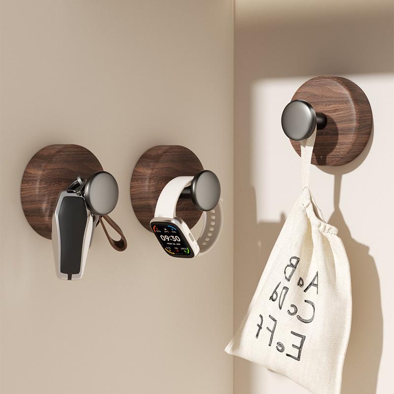 Walnut Finish Suction Cup Hook for Kitchen & Bathroom