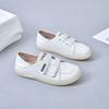 2025 New Little White Shoes Spring Versatile Casual Board Shoes Velcro Two Wear Student Single Shoes Leather Nurse Shoes
