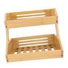 2 Tier Large Bamboo Fruit Basket Breathable Structure Strong Load Bearing Counter Vegetable Storage