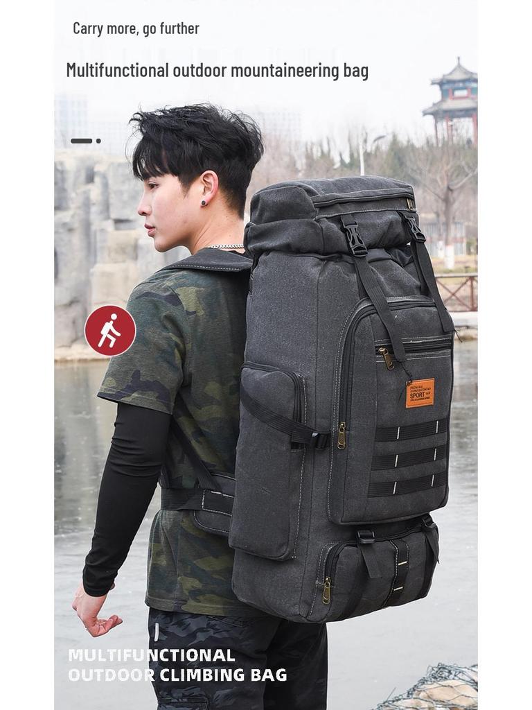Camouflage Tactical Mountaineering & Camping Backpack - Double Shoulder, Large Capacity, Travel Luggage Storage Bag.
