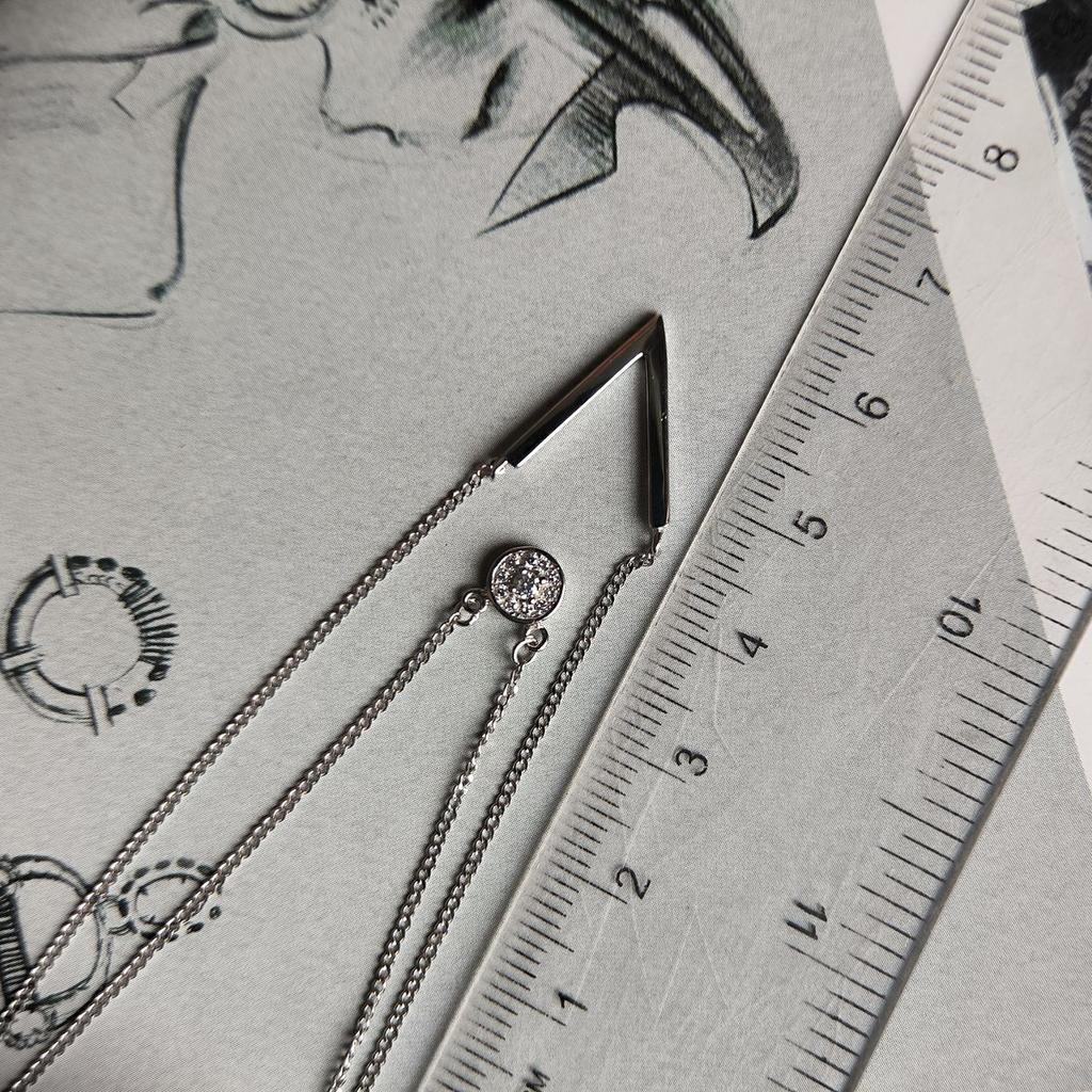 Silberne Halskette mit Zirkonia, Gewicht des Produkts 3,43 g (2184010)