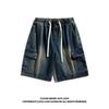 51 Hip-hop Retro Fashion Brand Function Cargo Shorts Men's Summer Vintage Loose Washed Denim Shorts