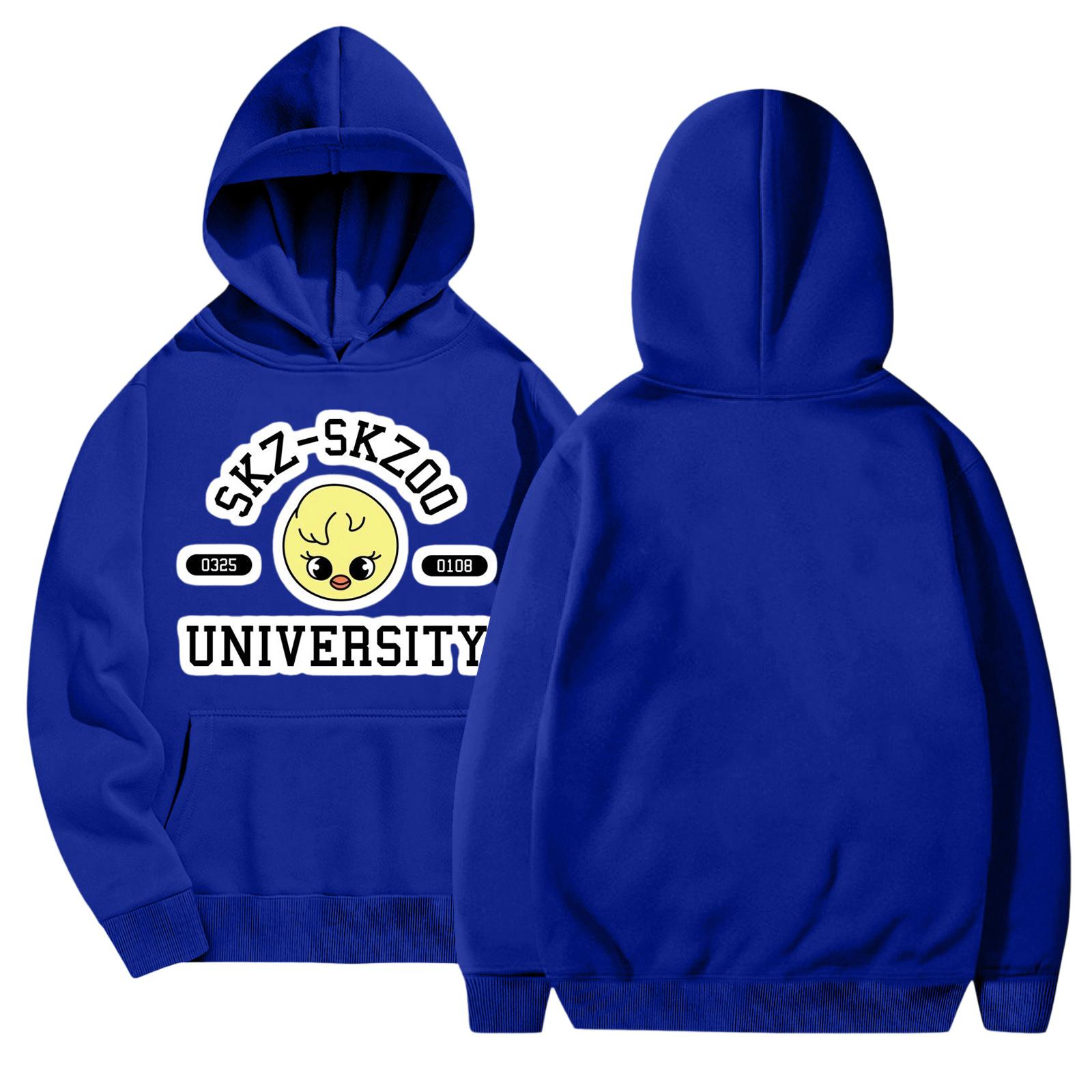 Unisex Fashionable Casual Long Sleeved Loose Printed Hooded Sweatshirt XL