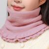 Women Winter Knit Ruffled Trim Mock Turtleneck Faux Collar Elegant Detachable Pullover Scarf Wrap Neck Warmer Headband