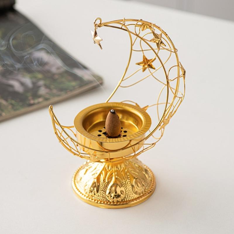 Metal Censer Craft Delicate Five Pointed Star High Footed Censer for Home Office