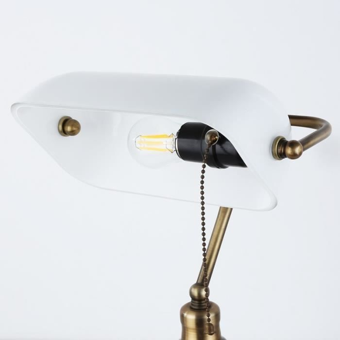 Stolní lampa - E27 - Bílá - Skleněné stínidlo - max. 40W - Současný styl