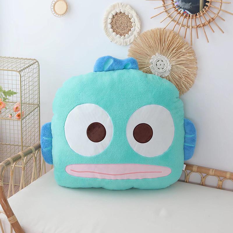 Cuscino Peluche Sanrio Hangyodon con Design Ricamato per Arredo Salotto e Camera da Letto