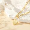 14K Gold-Plated Heart Pendant Necklace with OT Clasp - Elegant & Versatile Jewelry Valentine's Day Gift