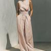 Spring and Summer European Style Women Clothing Cotton Sleeveless Casual Set