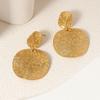 Light Luxury High-end Niche Gold Round Earrings Exaggerated Stainless Steel Marking Earrings