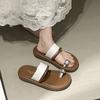 Fashion Trend Retro Non-slip Thick-soled One-word Slippers Women's Summer Wear 2025 New Models with Skirts French Sandals