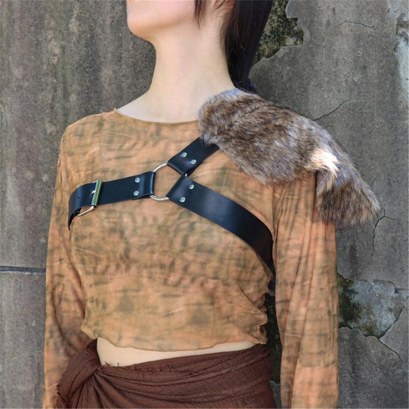 Soft Practical Faux Furs Wrap Theater Performances Shawl For Cosplay Costumes Cold Weather Outfits And Travel Use