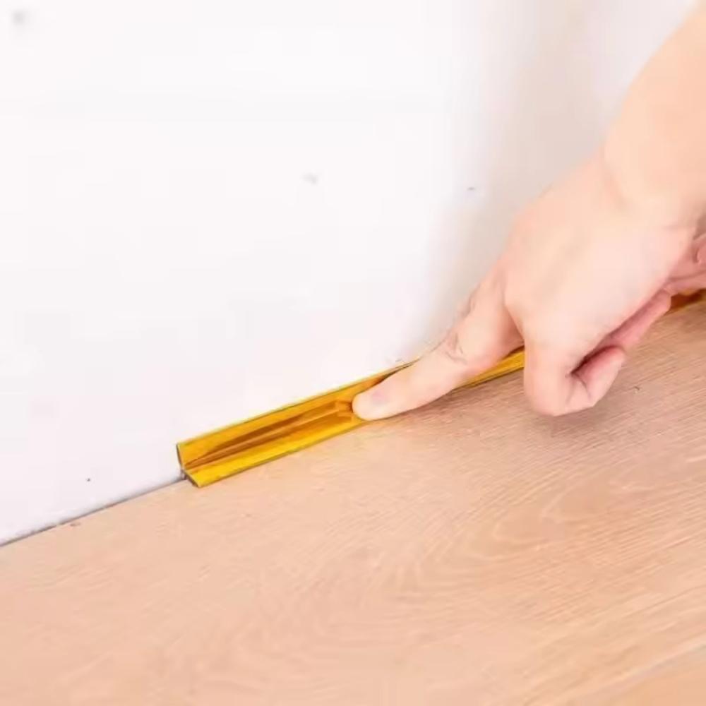 1pc 118.11inX1.18in Self-Adhesive Wall Corner Decor Strip Anti-collision Mirror Wall Sticker Internal External Corner Decor