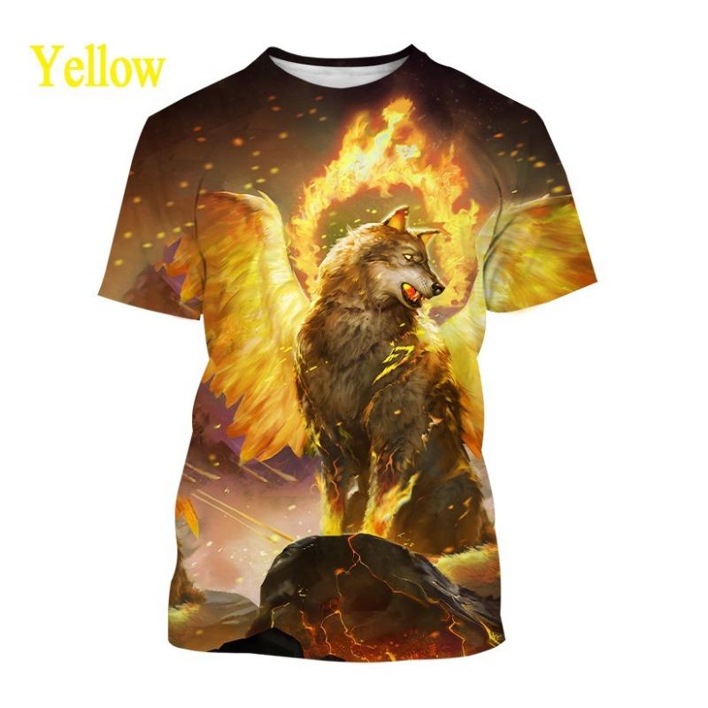 

Футболка з 3D-друком серії Тварини вовк і лисиця з гарячим продажем. Модна особистість. Класна вулична повсякденна футболка з короткими рукавами 5XL