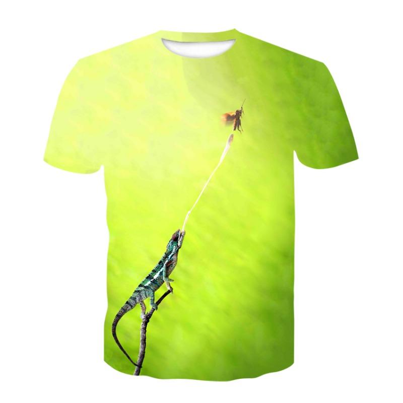 2022 New Snake Pattern Men's T-shirts Men's Animal 3D Short Sleeve Summer Casual Tops Fashion O-Neck Shirts Street Clothing