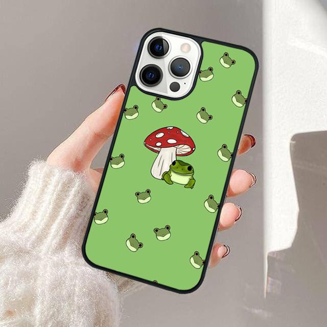 Kawaii Frog Mushroom Phone Case For Apple iPhone 17 Air Pro Max Plus Coque For iPhone 17 Air 14 15 16 13 12 Max Cover