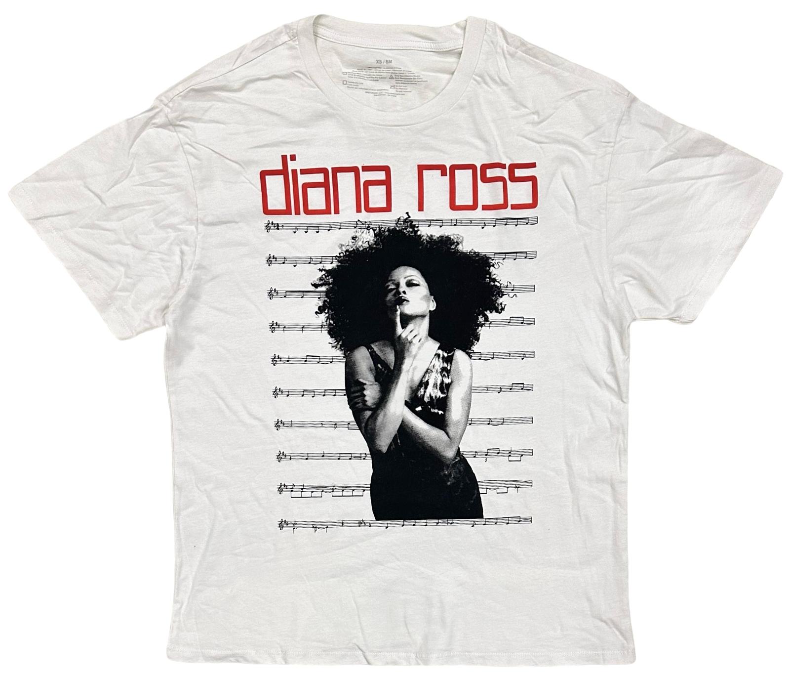 Diana Ross Unisex T-shirt Oversized Genuine Merch Music Notes Tee in Off White L