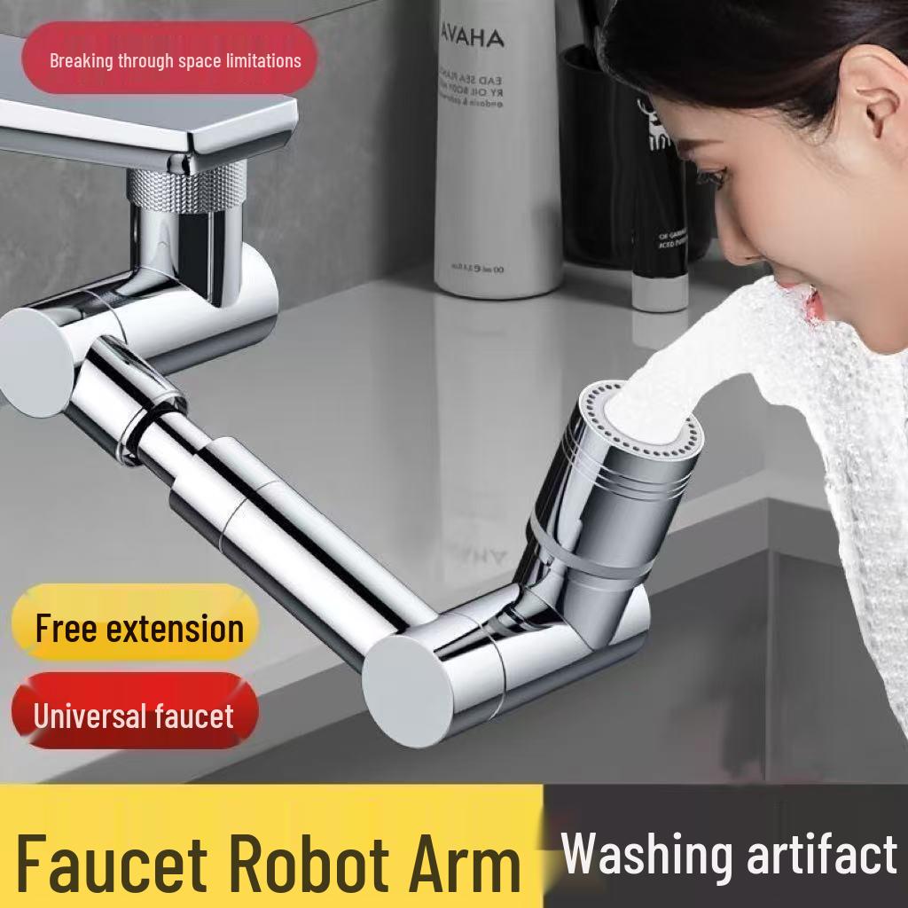 Universell robotarm sprutsikker kranforlenger med svingbart dusjhode booster