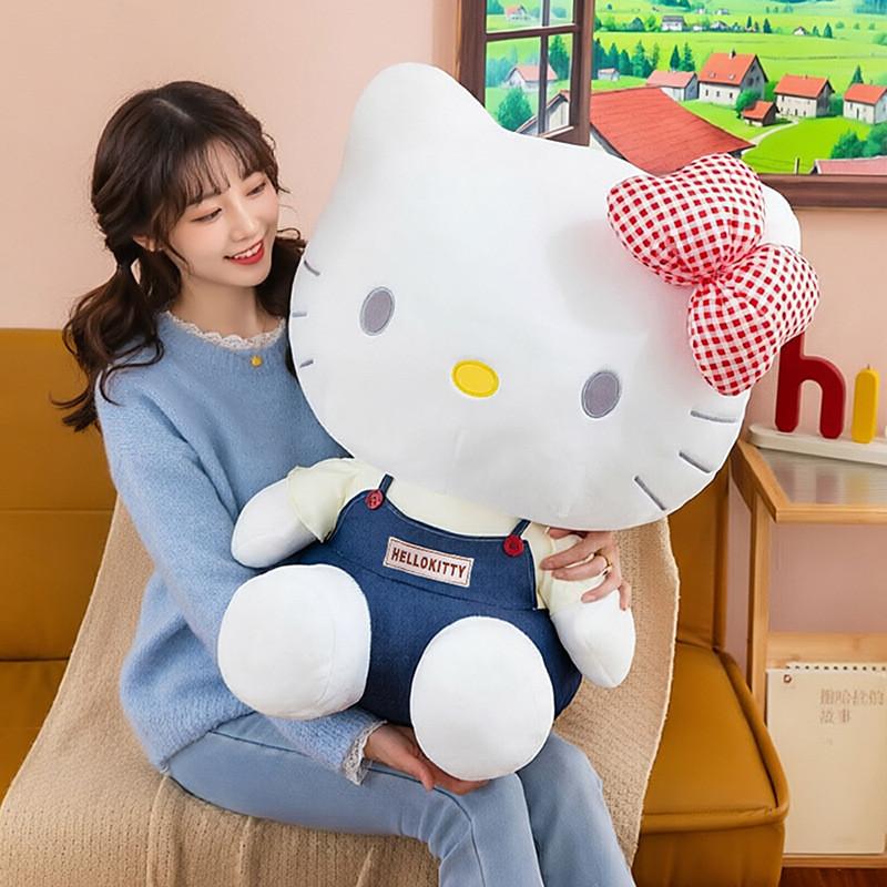 Peluche Cartoon Hello Kitty con Pelo Corto in Poliestere per Bambini e Collezionisti