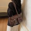 Retro high-end portable small square bag women's bag 2025 new simple commuter bag casual backpack