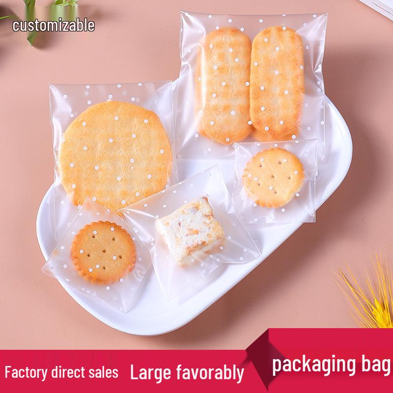 Frosted Polka Dot Snowflake Cookie Packaging Bag for Biscuits and Nougats