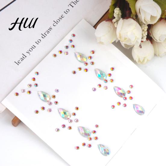 Colorful Adhesive Stickers Rhinestone for DIY Crafts Star Moon Gem Shiny Scrapbooking & Journaling Self-Adhesive Sparkling Gems Card Making Exquisite
