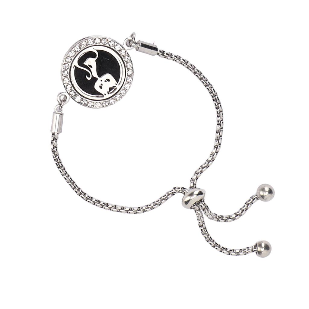 Essential Oil Diffuser Bracelet Stainless Steel Aromatherapy Locket Adjustable Bracelet for Women
