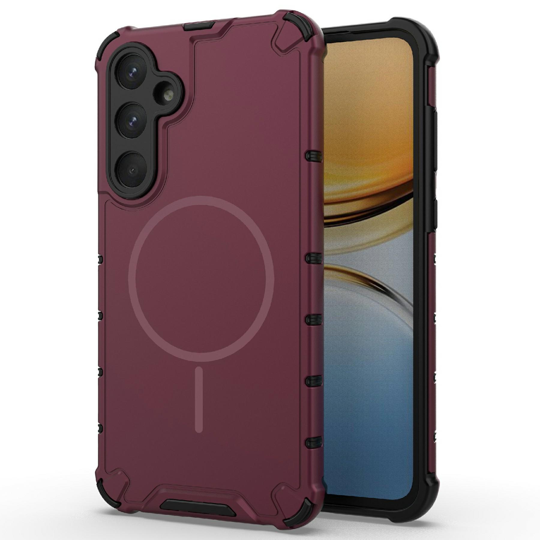 

For Samsung Galaxy A55 5G Magnetic Case Heat Dissipation Shockproof TPU+PC Phone Back Cover Purple