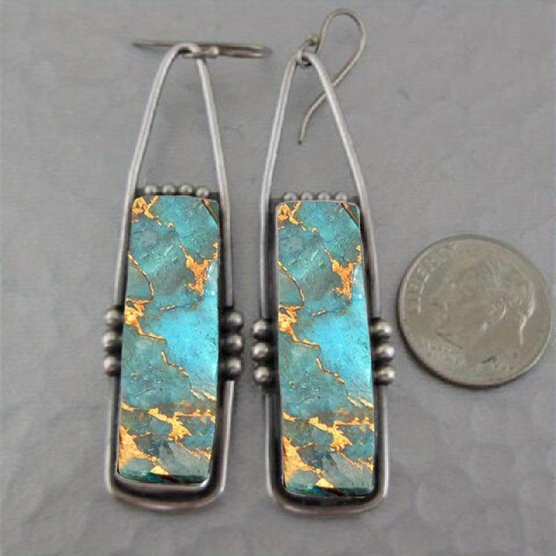 Wen Jade Turquoise Pattern Boho Style Women's Korean Style Couple Jewelry