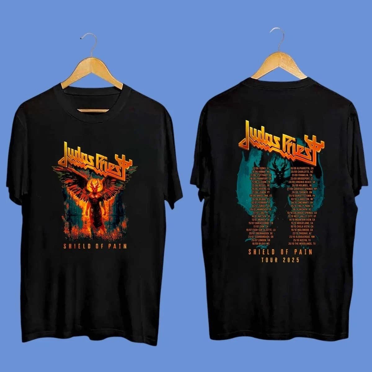 

Judas Priest Shield Of Pain Tour 2025 Winged Demon Two Sided Unisex T-Shirt 2XL