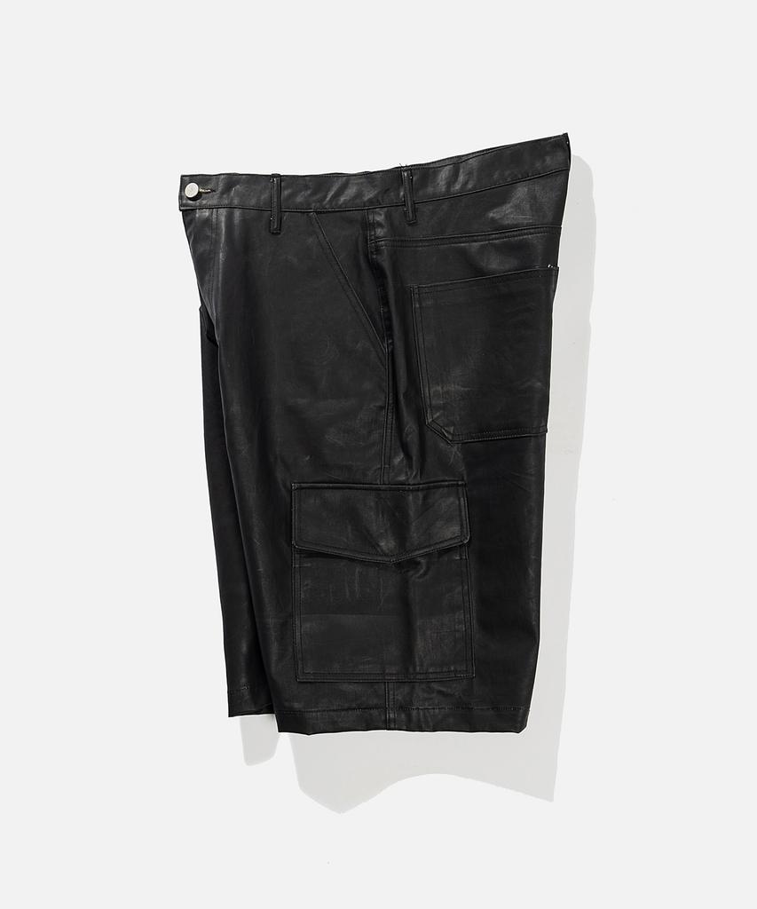 VASTIC Wide Cargo Coated Half Pants_Black
