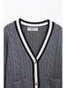 European & American Style Pocket V-neck Cable Knit Cardigan - Women's Spring 2025 Collection