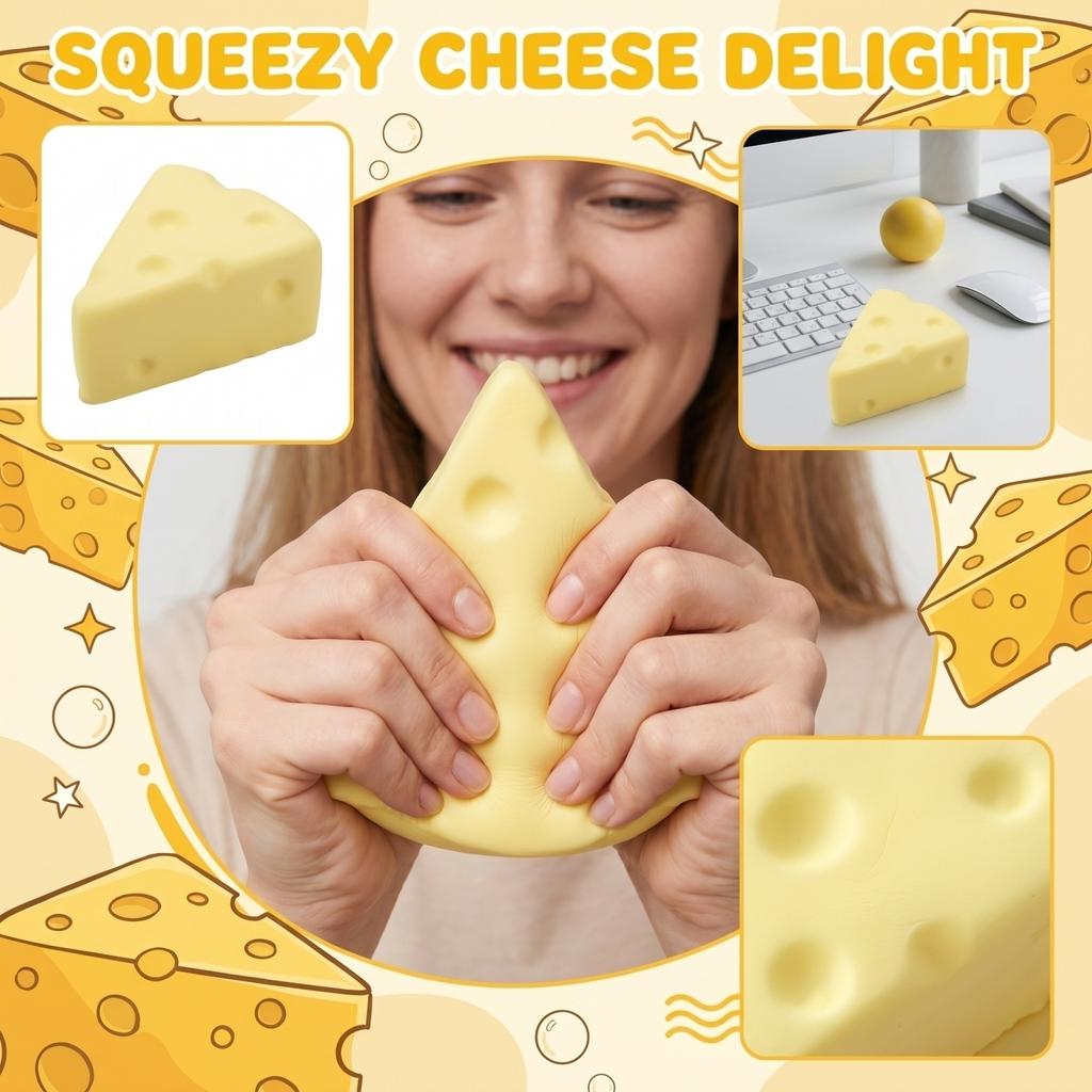 PU Foam Triangle Cheese Shape Squeeze Toy Stress Relief Slow Rising Simulation Decompression Toy for Hand Exercise and Relaxation