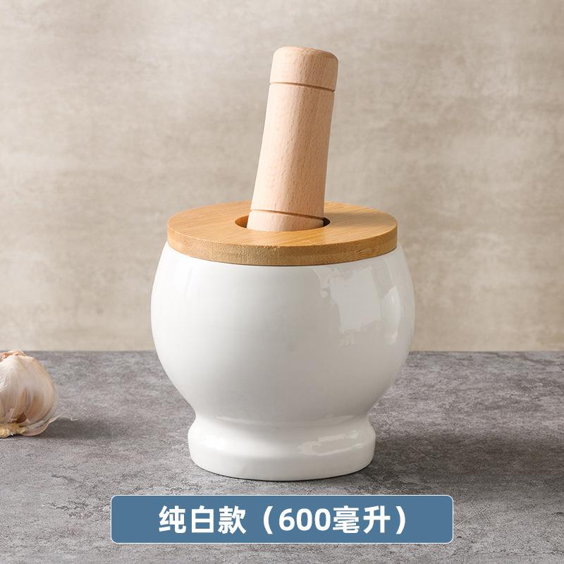 Cartoon Cat Ceramic Jar, Mashed Garlic Mortar Garlic Porcelain Jar Household Garlic Masher Pounding Medicine Jar Spice Grinder