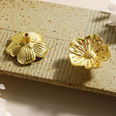 1 Stück Blume Form Messing Schubladengriff Gold Schrank Kommode Griffe und Züge Einzelloch Züge für Schlafzimmer Küchenmöbel