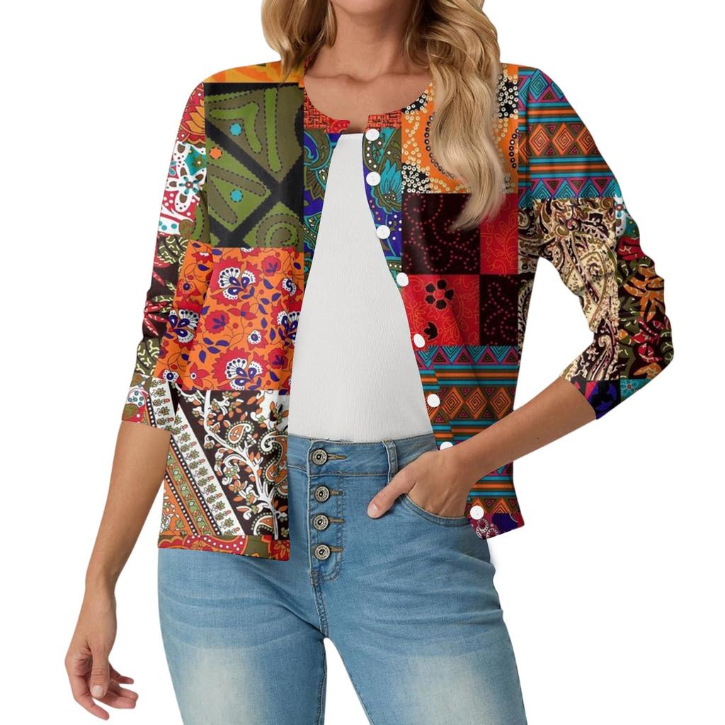 Women's Fashionable, Casual, Comfortable Floral Cardigan Jacket