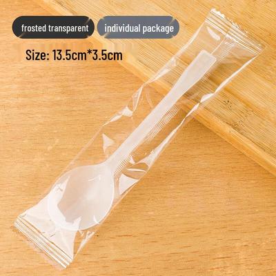 Disposable Frosted Gold Plastic Soup Spoon