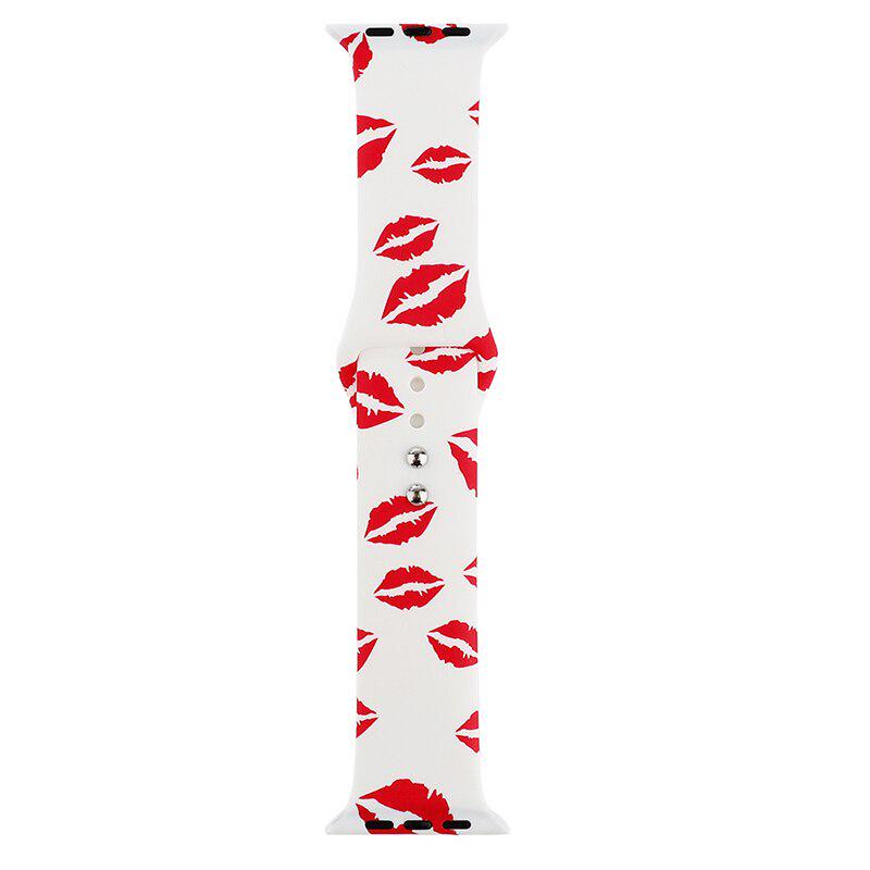 Měkký silikonový řemínek pro řemínek Apple Watch 5 4 40mm 44mm řemínek se sportovním potiskem pro řemínky řady iWatch 3 2 1 náramek 38mm 42mm
