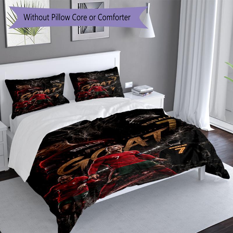 Ronaldo's Golden Legend: Ronaldo's Legacy Bedding Set, Breathable Duvet Cover with Pillowcases, Soft Bed Linen for Bedroom Home Decoration, Perfect Fe