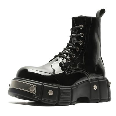 Podzimní Nové Ploché Boty Pánské Niche Design Styl Zip Motorkářské Boty Vysoké Svršky Velká Hlava Pracovní Boty Podrážka Zvyšující Výšku