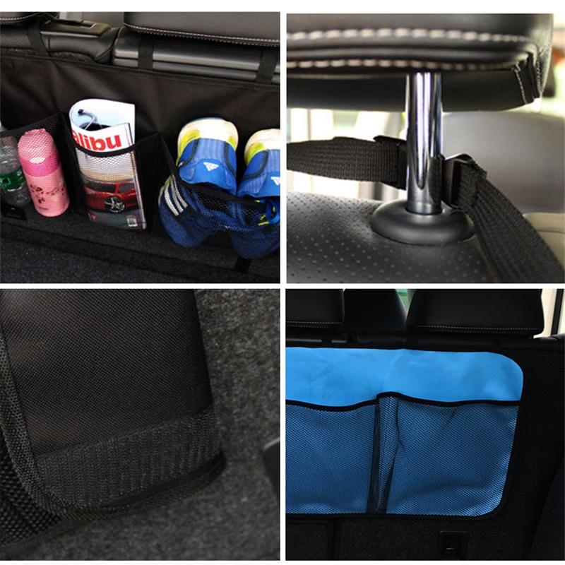 3 Styles Car Rear Seat Back Storage Bag Large Capacity Mesh Pocket Multi Hanging Bag Car Storage Organizer Car Accessories Supplies