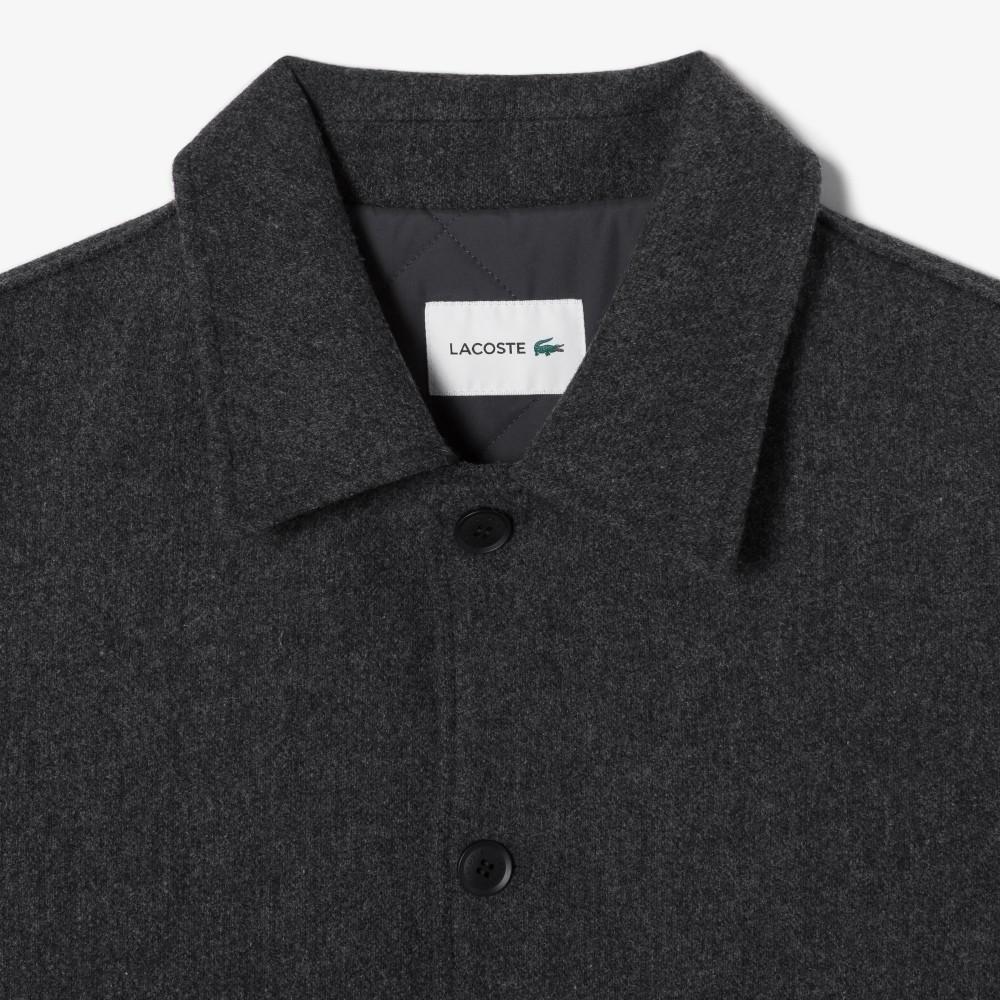 Lacoste Men's Quilted Lined Wool Drizzler Jacket BH533E-55NCCA