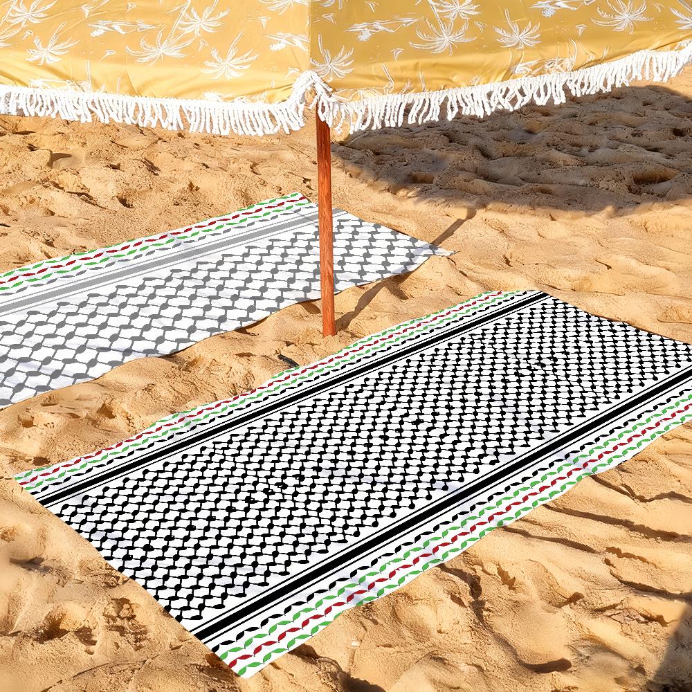 Palästina Keffiyeh Arabisches Schal Handtuch Weich Pool Geschenk Für Reise Fitnessstudio Dusche Camping Schnelltrocknend Sport Große Strandhandtücher