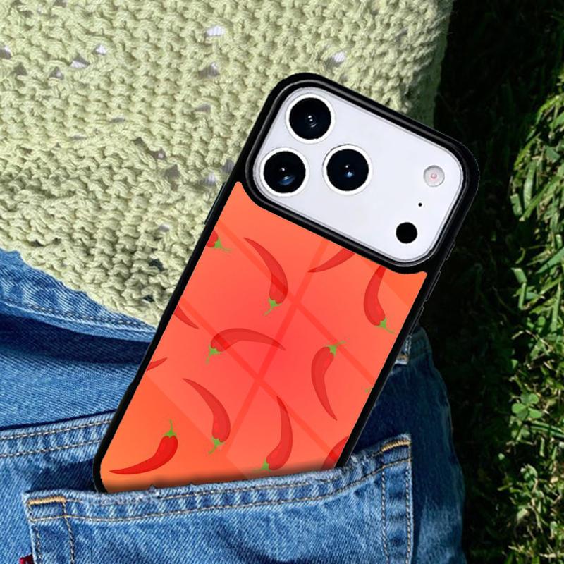 Red Chilli Pepper Pattern Phone Case For iPhone 17 AIR 16 Pro Max 15 14 Pro 11 12 13 Shockproof Silicone Cover